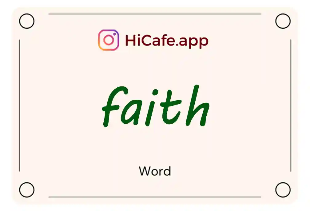 Meaning and usage of faith word