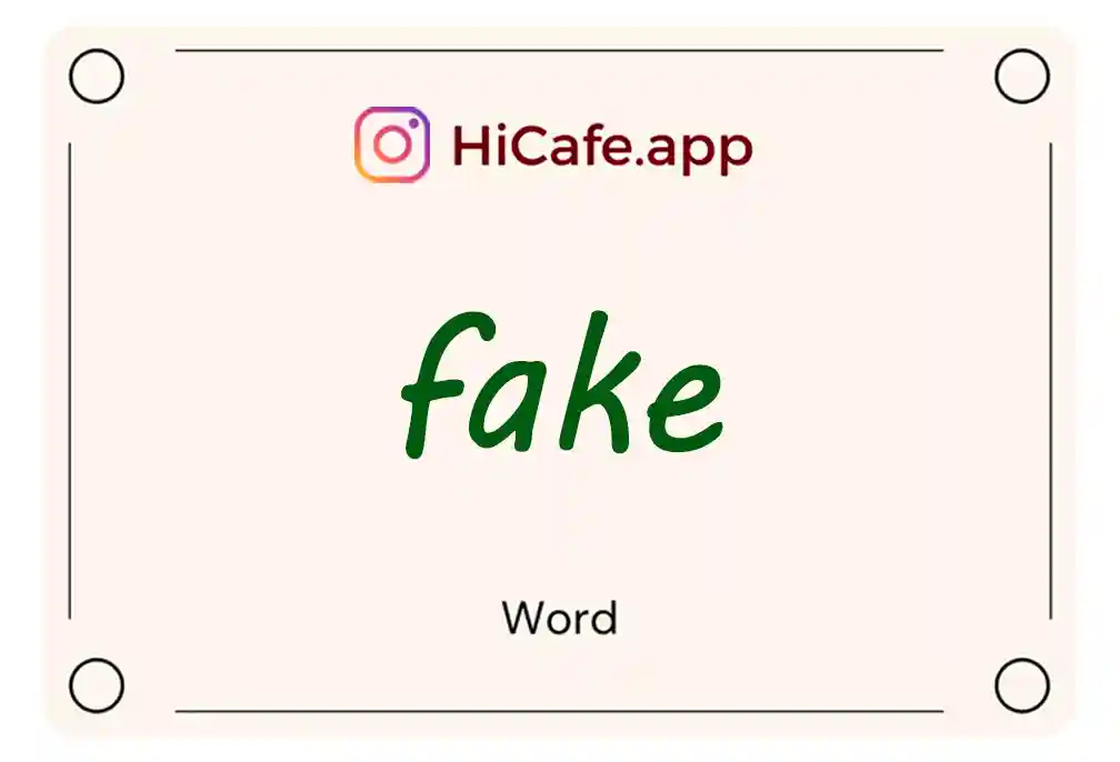 Meaning and usage of fake word