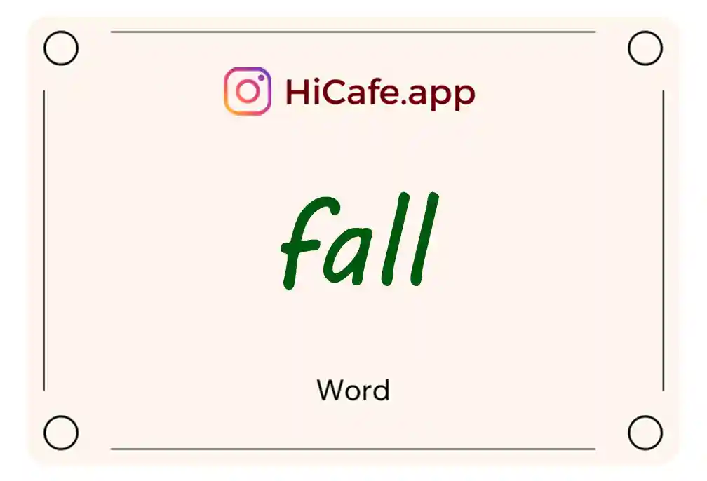 Meaning and usage of fall word