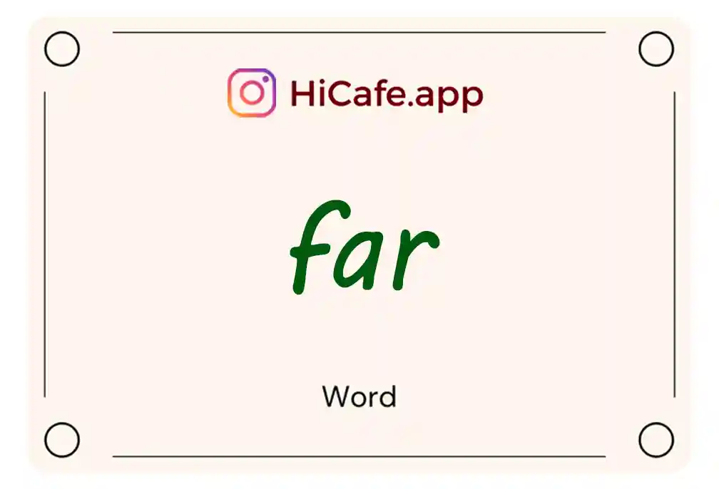 Meaning and usage of far word