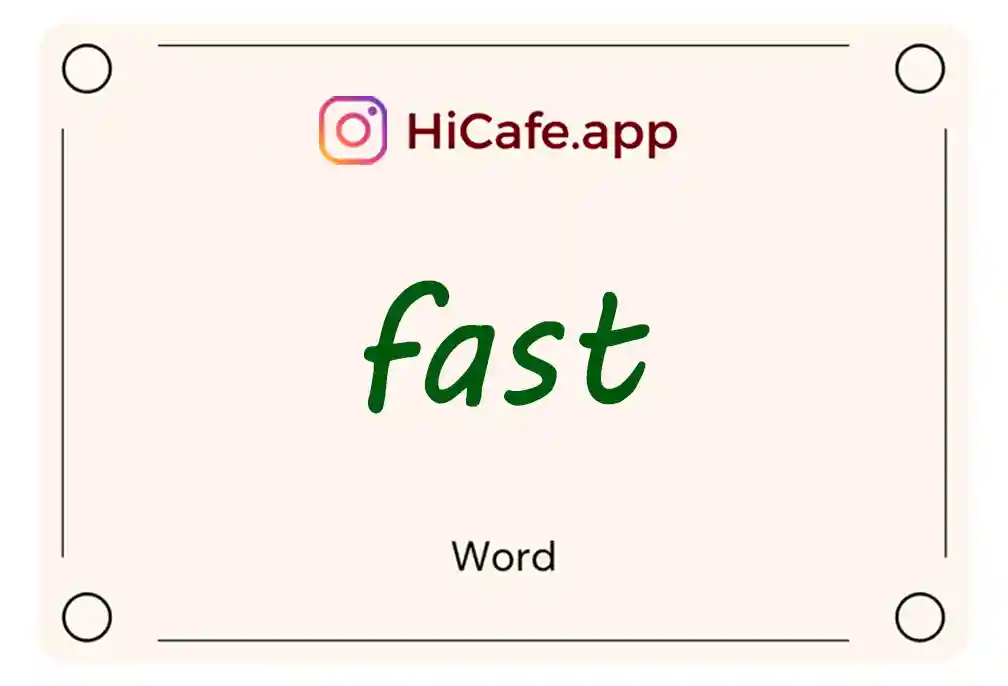 Meaning and usage of fast word