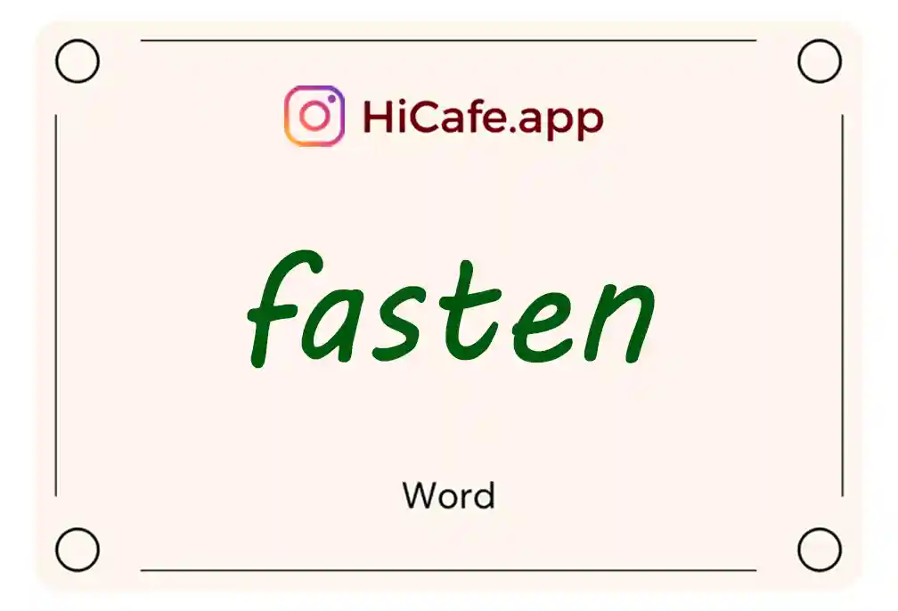 Meaning and usage of fasten word