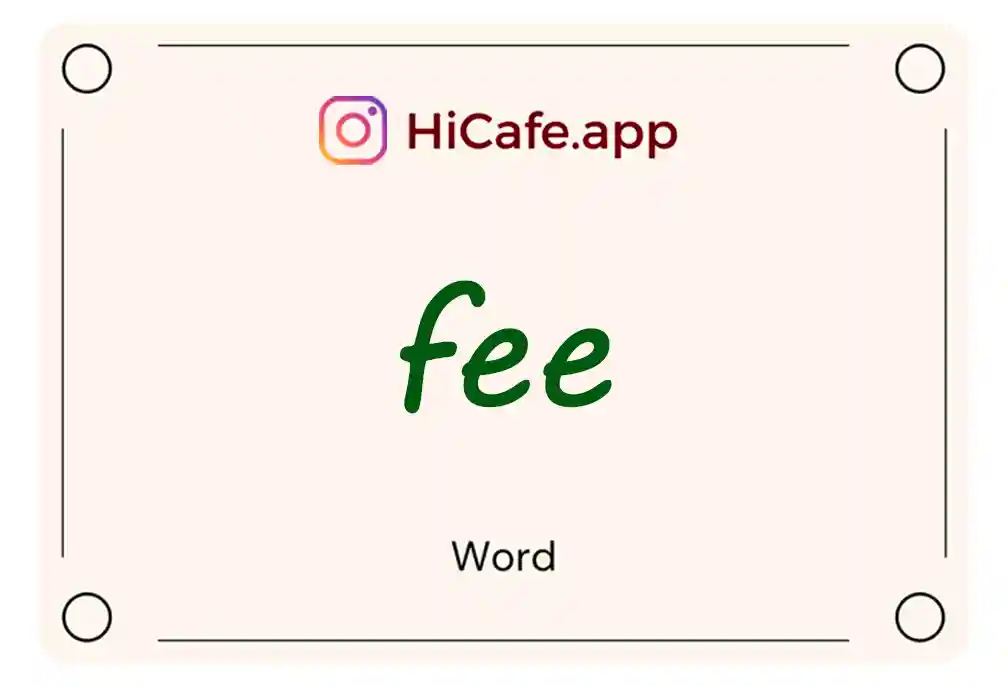 Meaning and usage of fee word