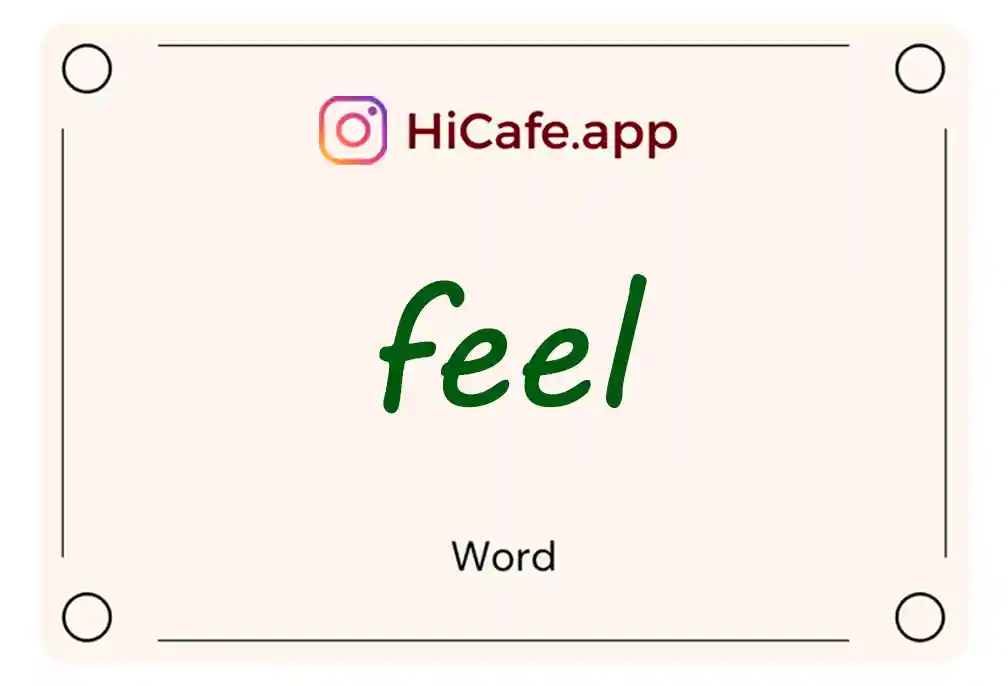 Meaning and usage of feel word