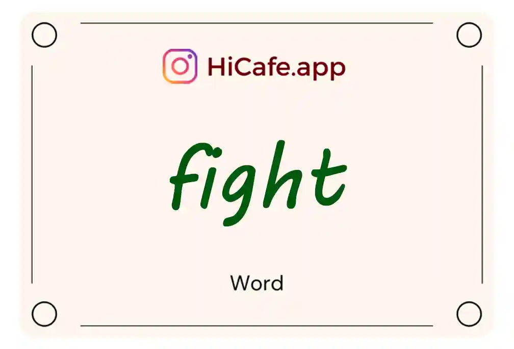 Meaning and usage of fight word