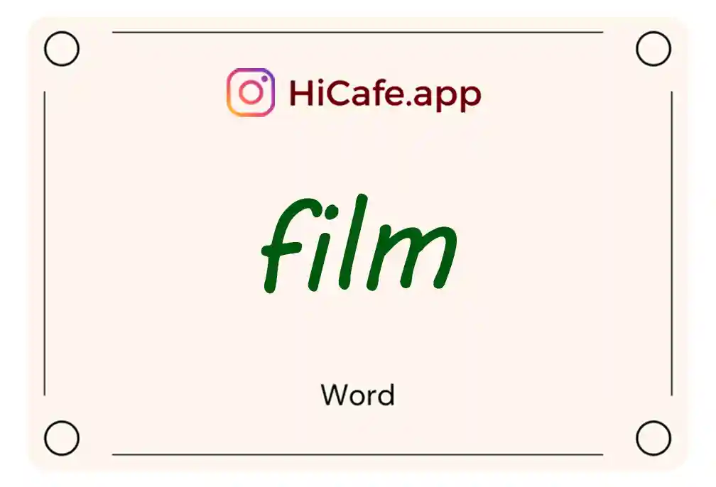 Meaning and usage of film word