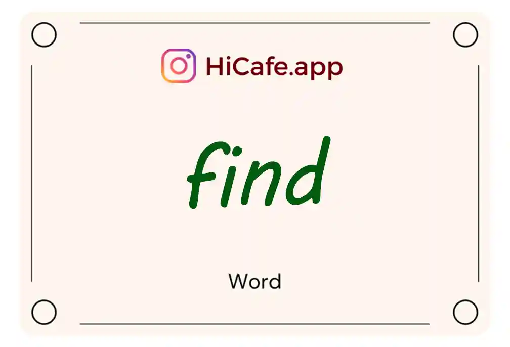 Meaning and usage of find word