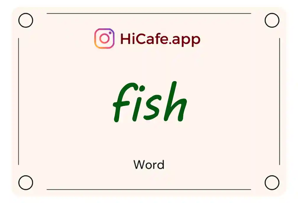 Meaning and usage of fish word