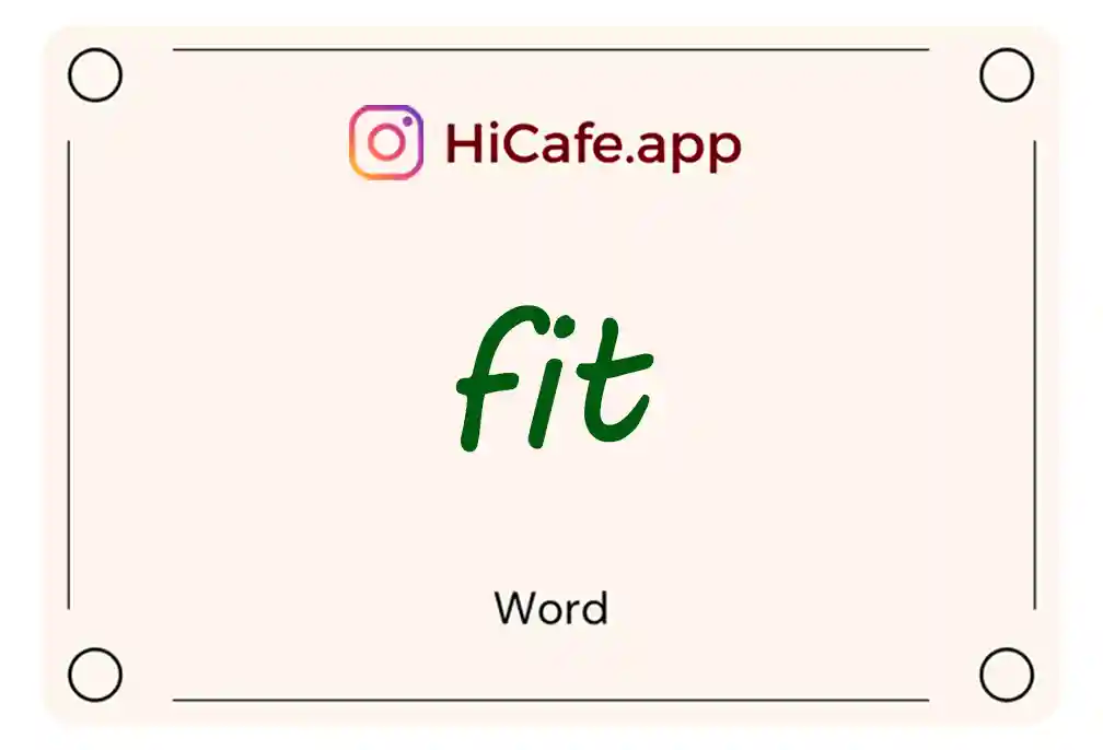 Meaning and usage of fit word