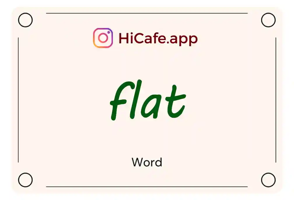 Meaning and usage of flat word