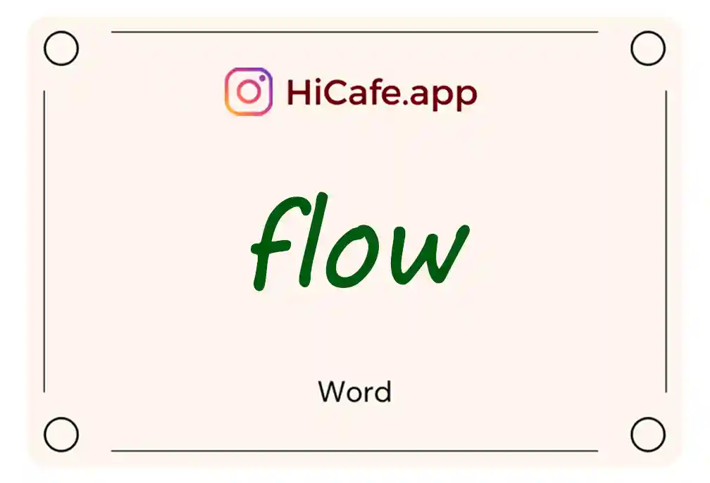 Meaning and usage of flow word