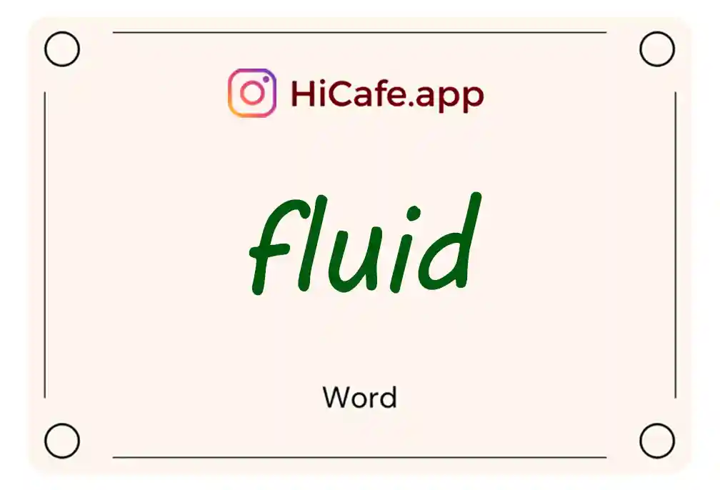 Meaning and usage of fluid word