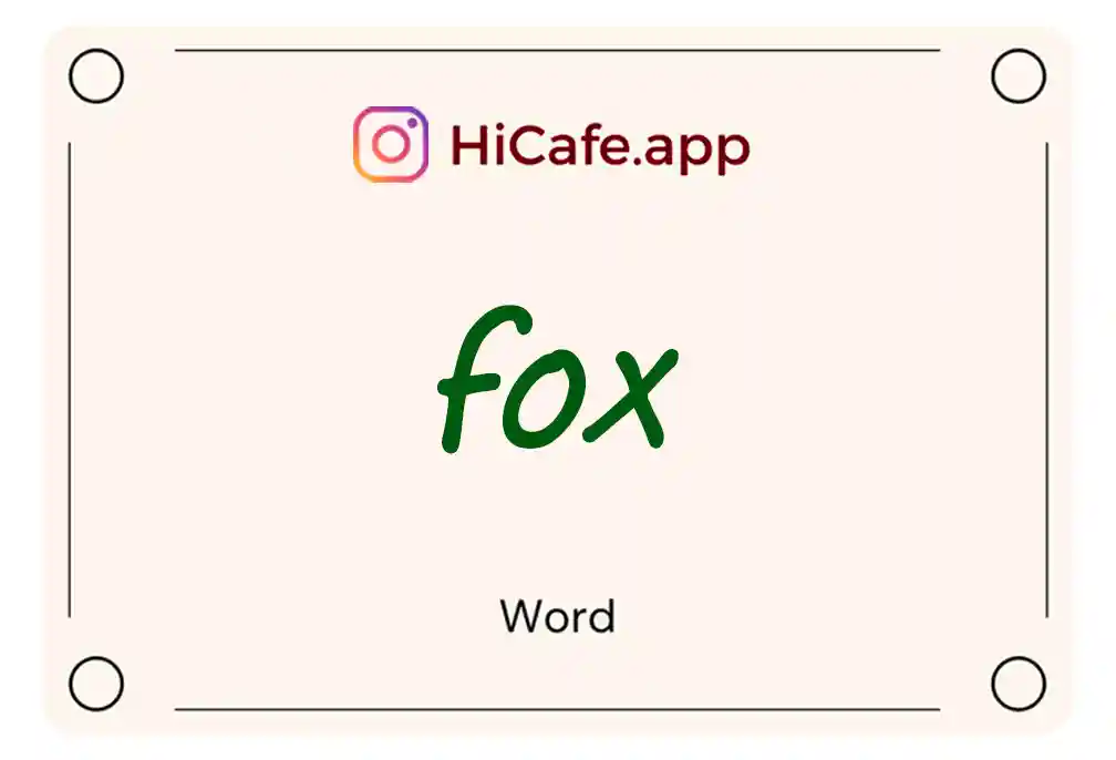 Meaning and usage of fox word