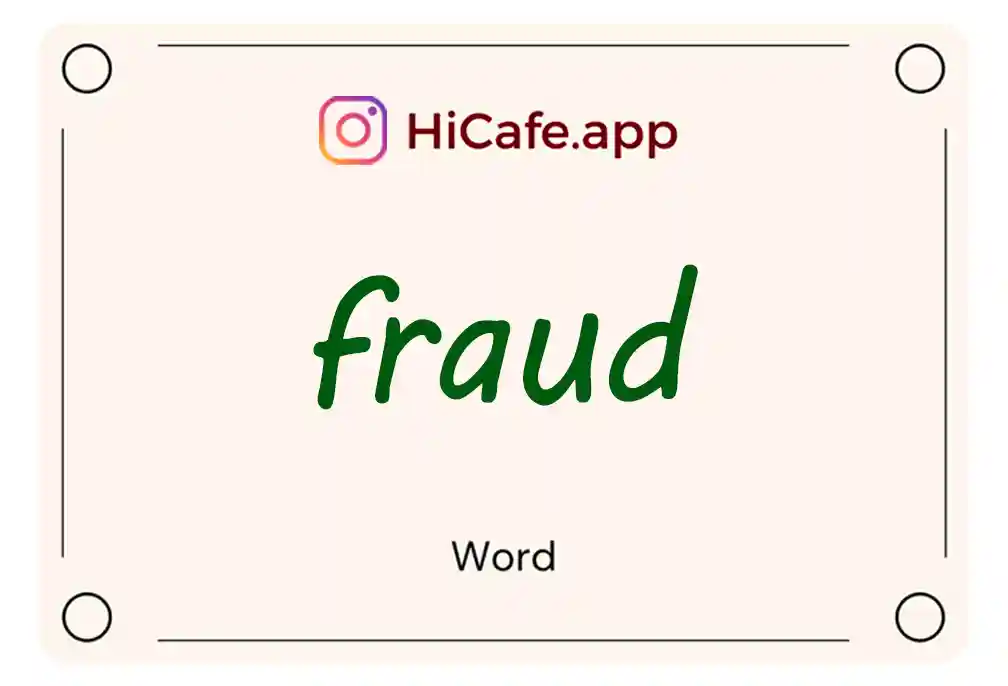 Meaning and usage of fraud word