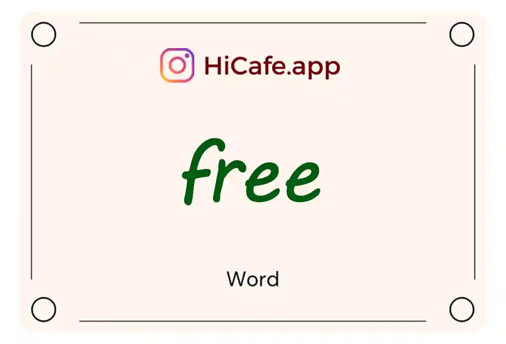 Meaning and usage of free word