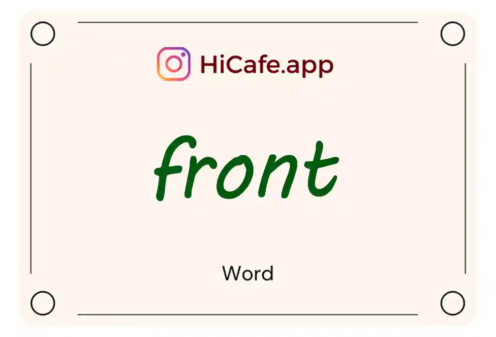 Meaning and usage of front word