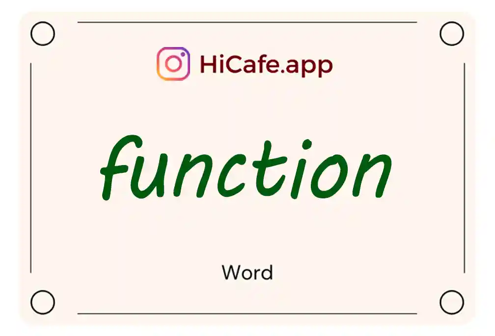 Meaning and usage of function word