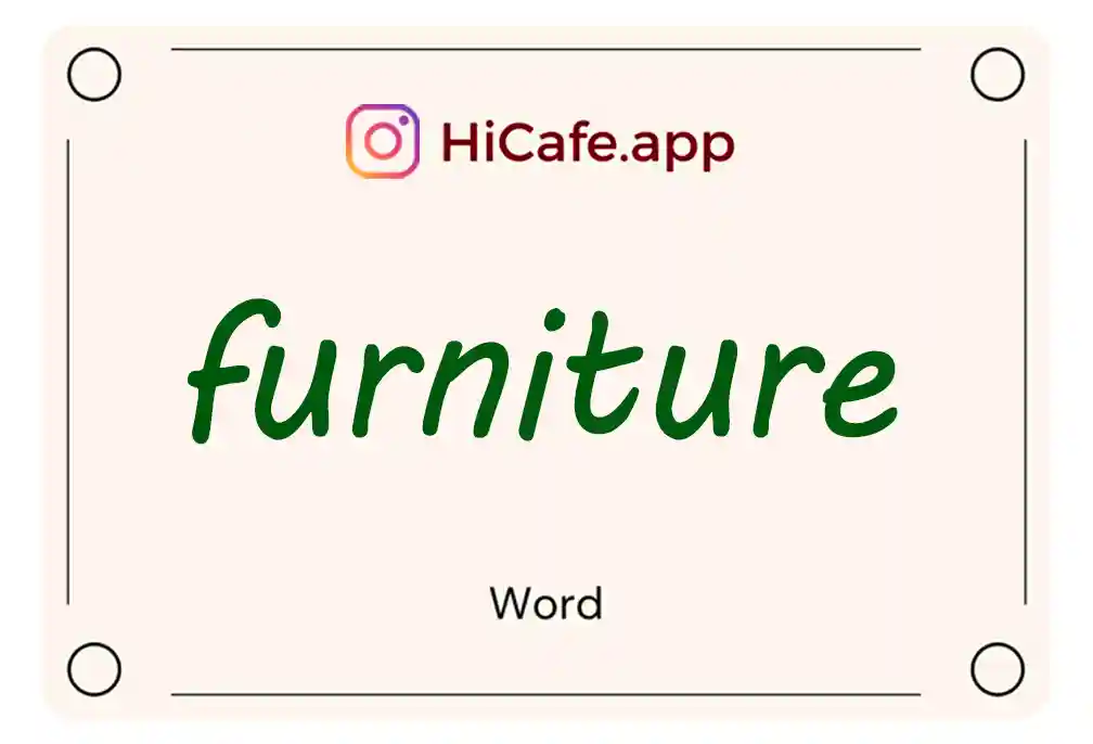 Meaning and usage of furniture word