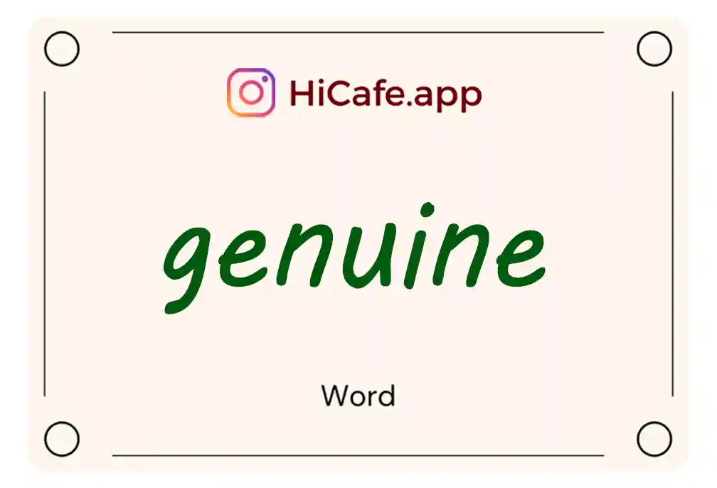 Meaning and usage of genuine word