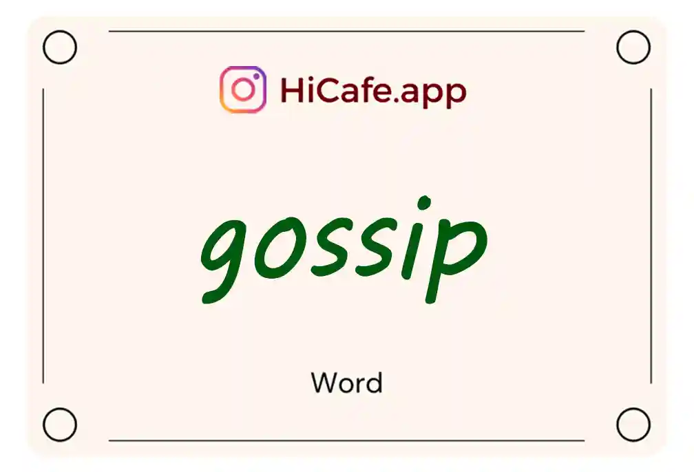 Meaning and usage of gossip word