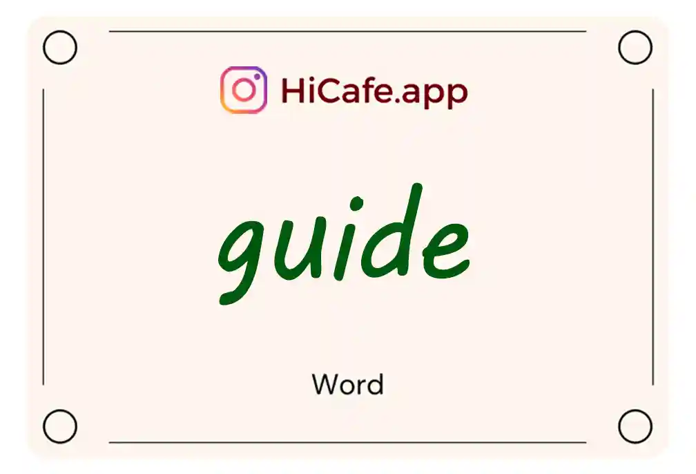 Meaning and usage of guide word