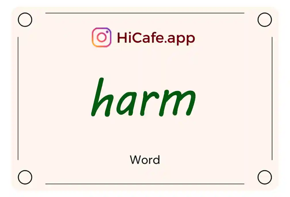 Meaning and usage of harm word