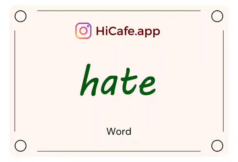 Meaning and usage of hate word