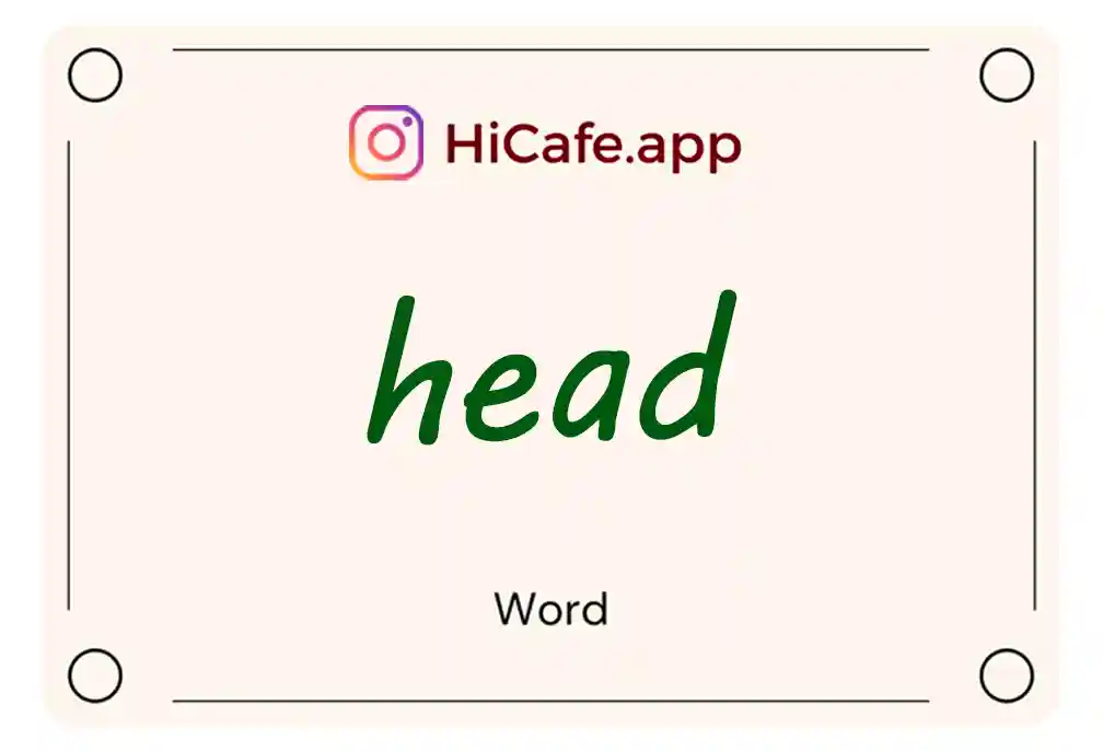 Meaning and usage of head word