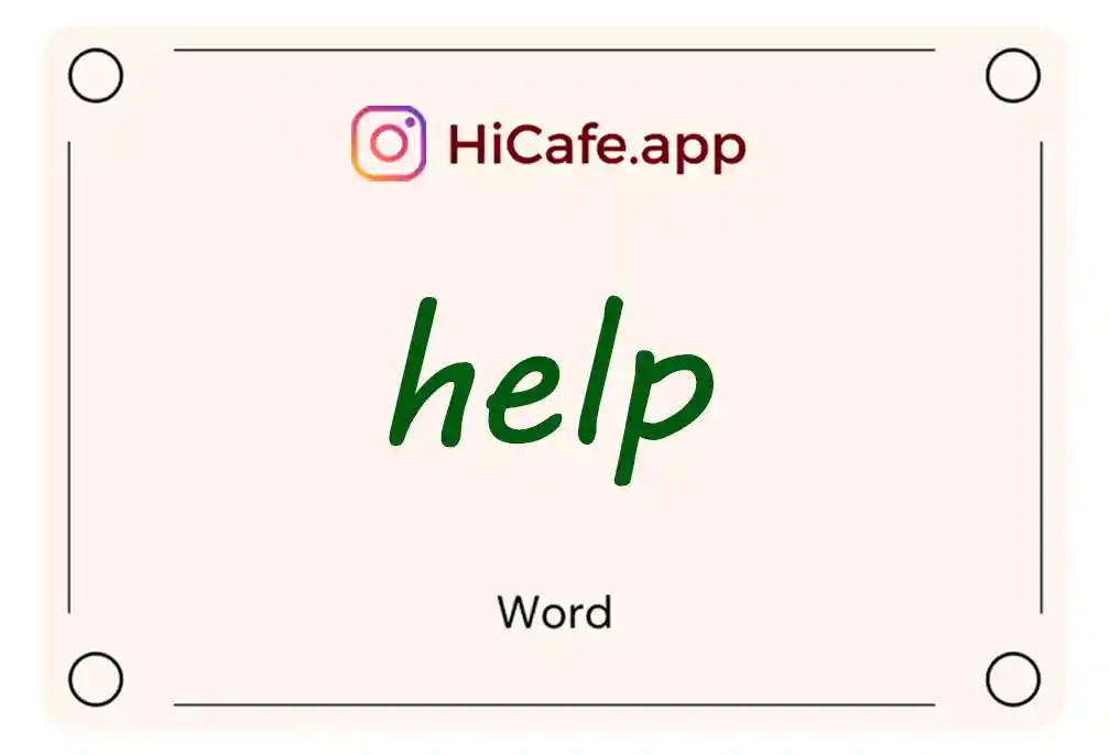 Meaning and usage of help word