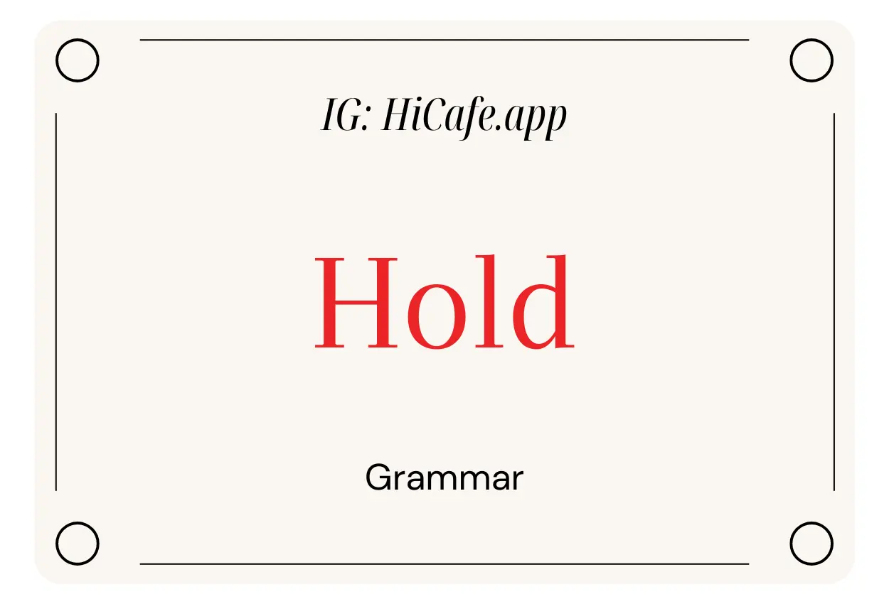 English Grammar Hold