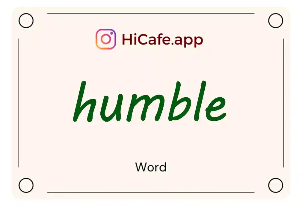 Meaning and usage of humble word