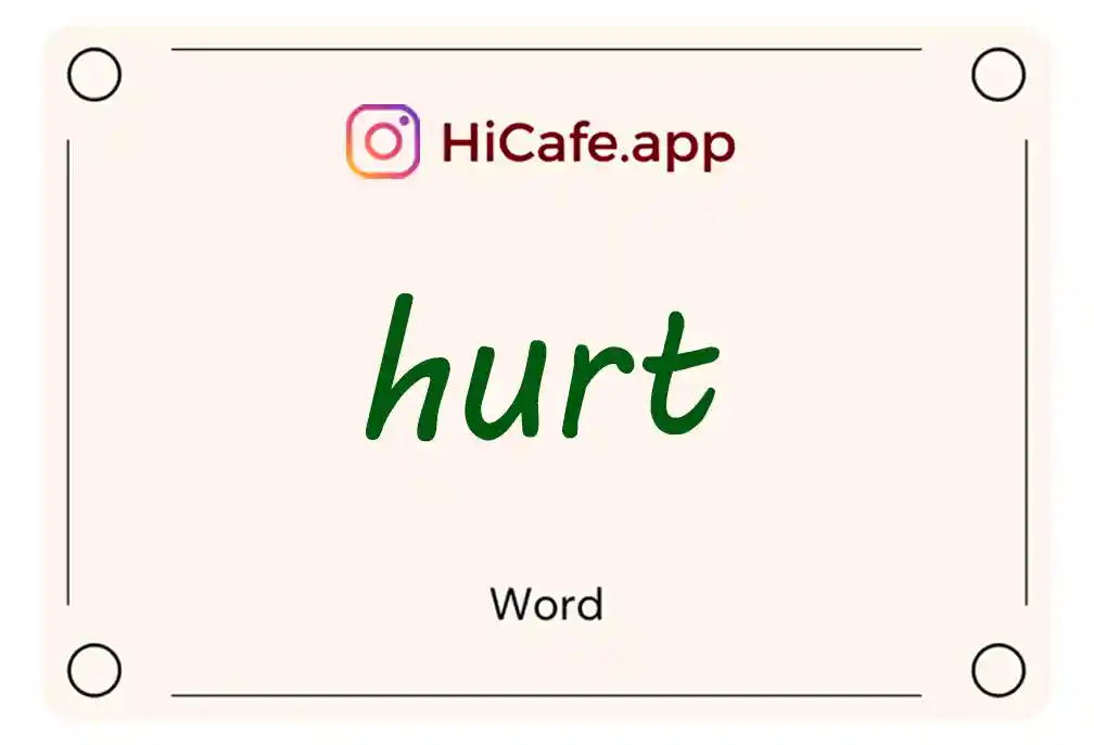 Meaning and usage of hurt word