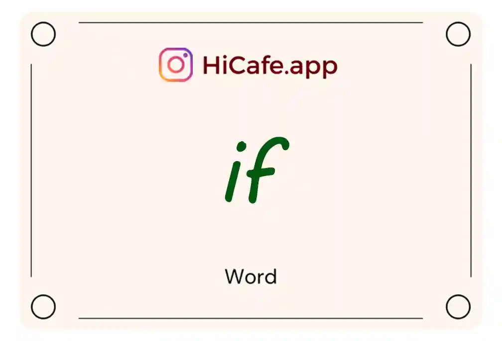 Meaning and usage of if word