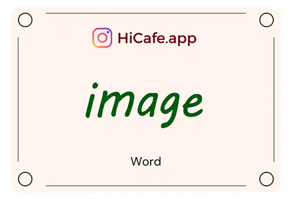 Meaning and usage of image word