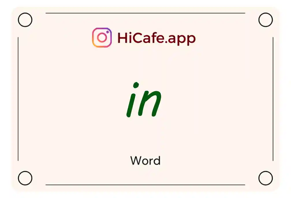 Meaning and usage of in word