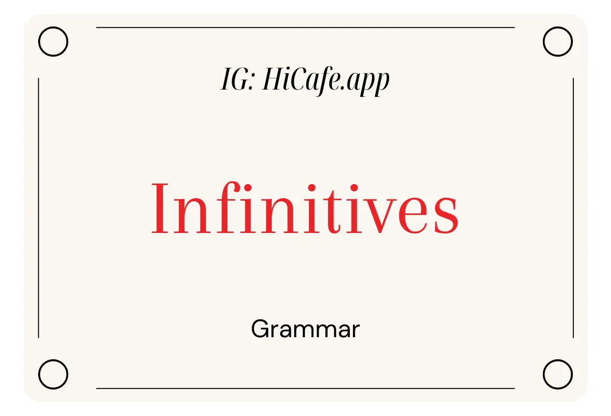 English Grammar Infinitives