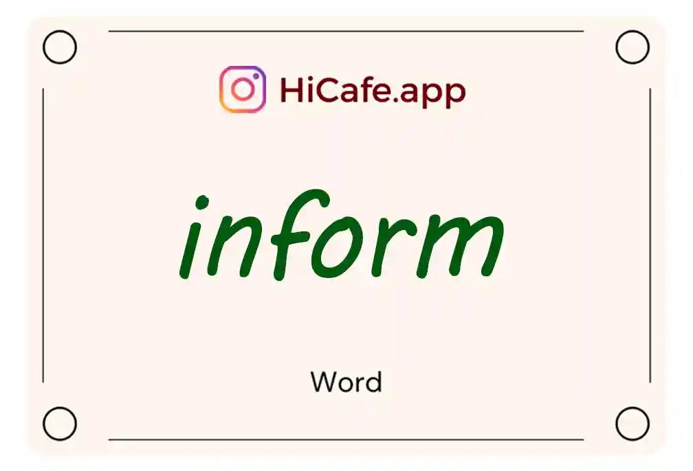 Meaning and usage of inform word