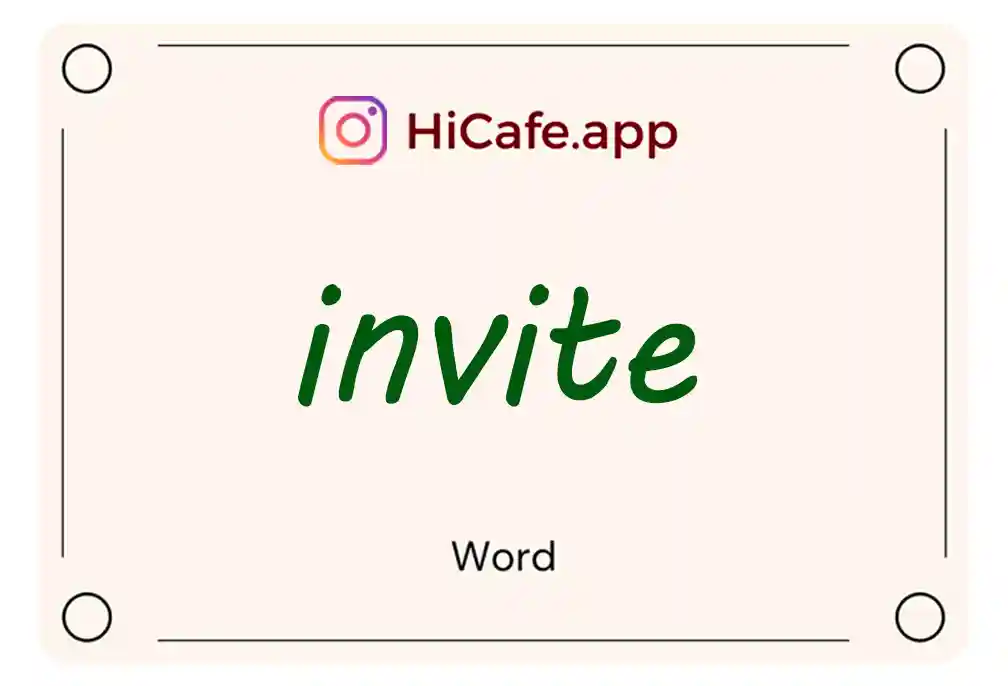 Meaning and usage of invite word