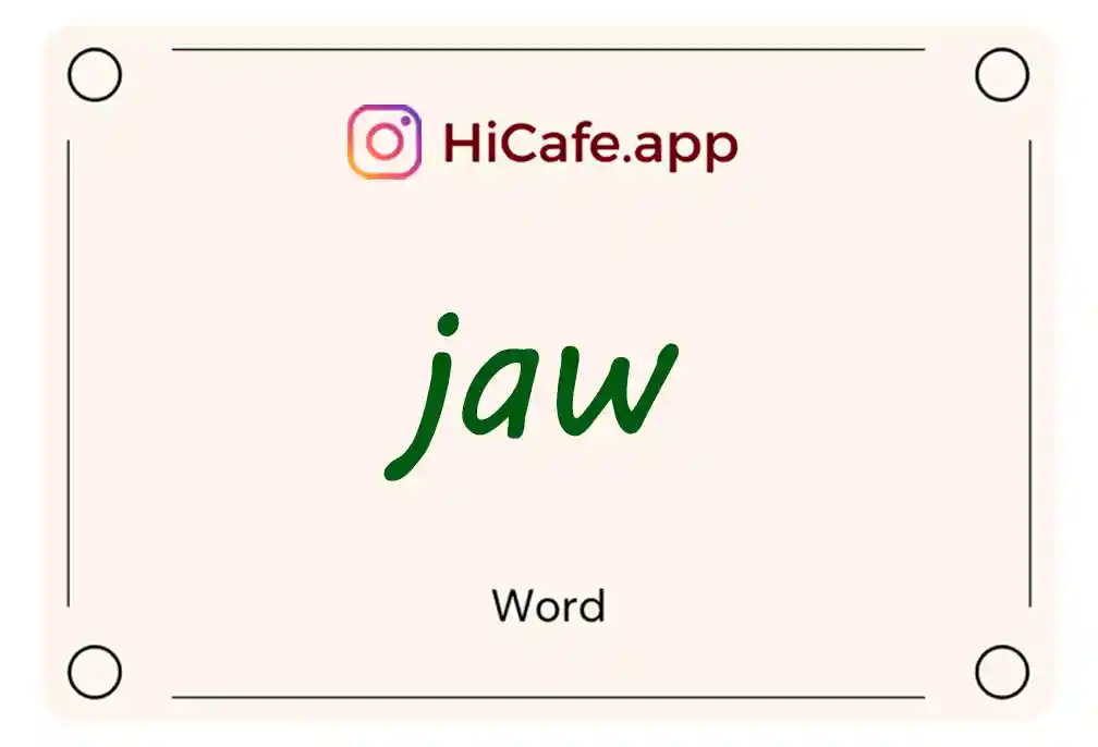 Meaning and usage of jaw word