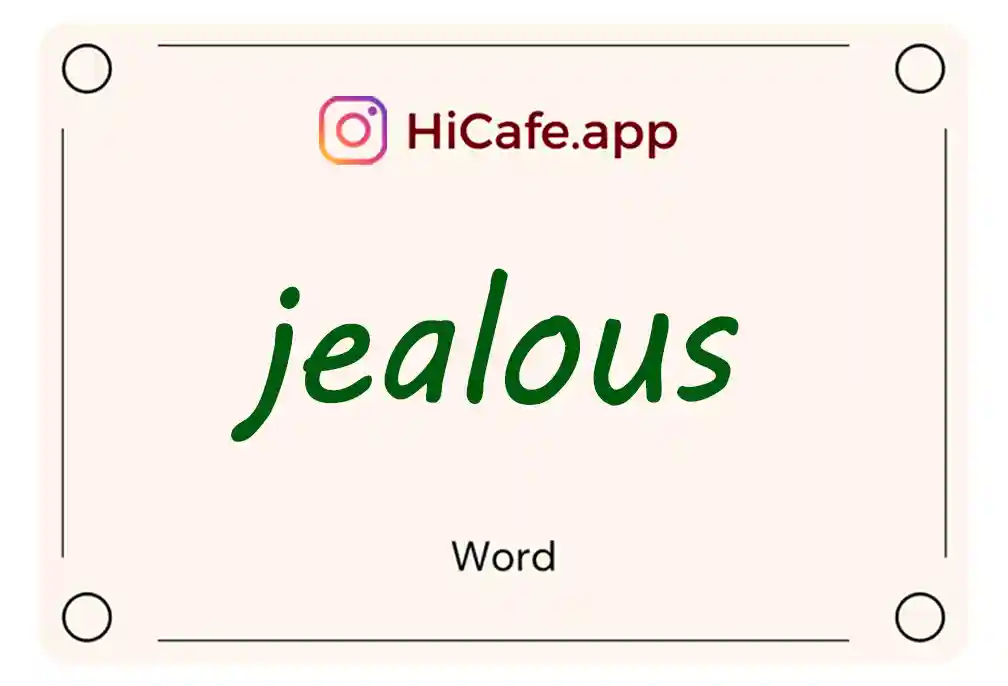 Meaning and usage of jealous word