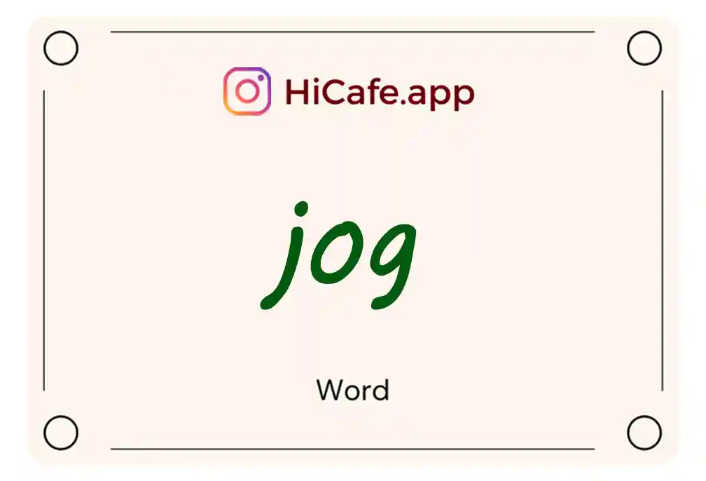 Meaning and usage of jog word