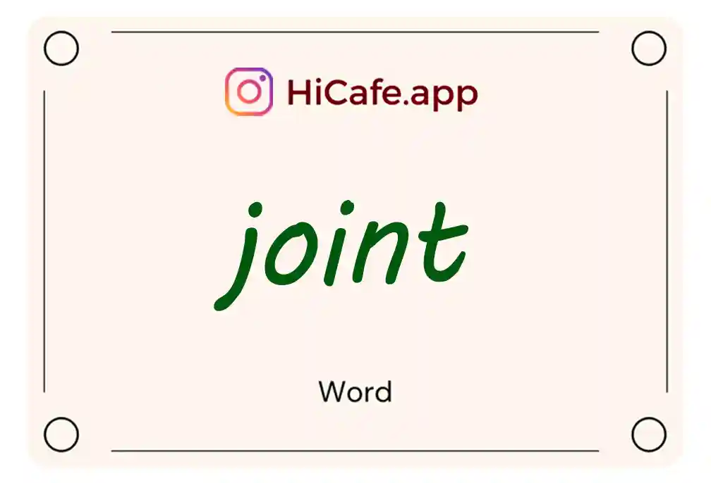 Meaning and usage of joint word