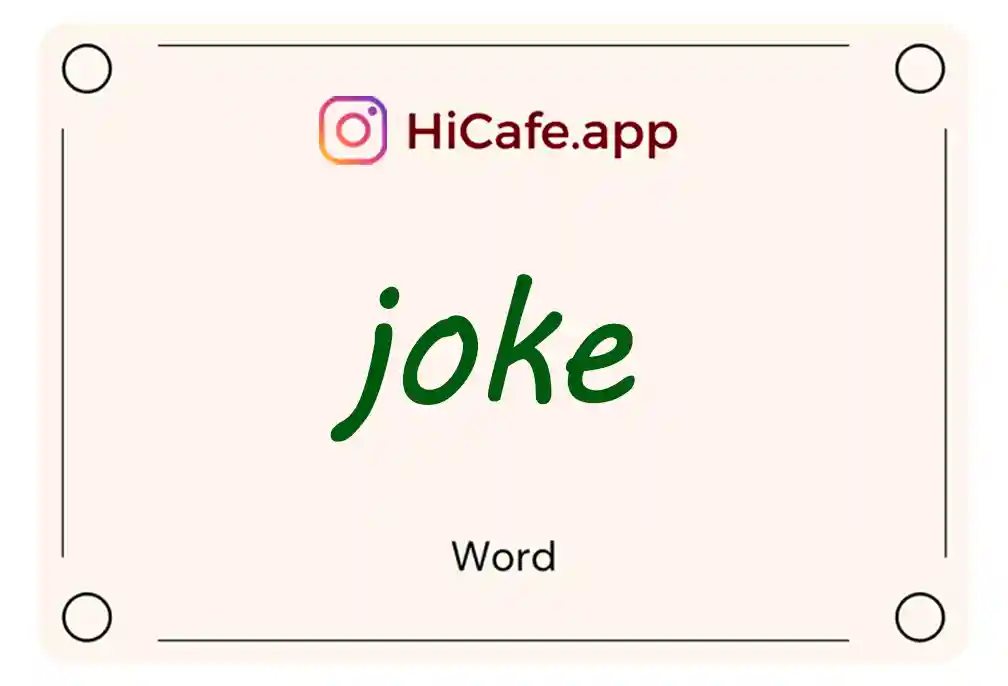 Meaning and usage of joke word