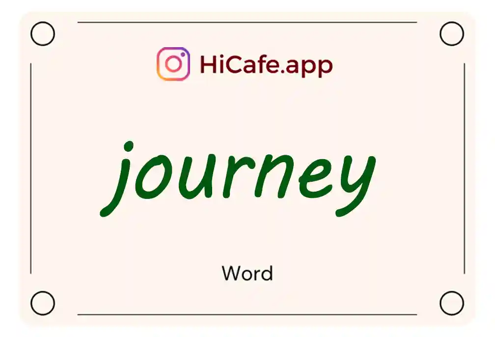 Meaning and usage of journey word