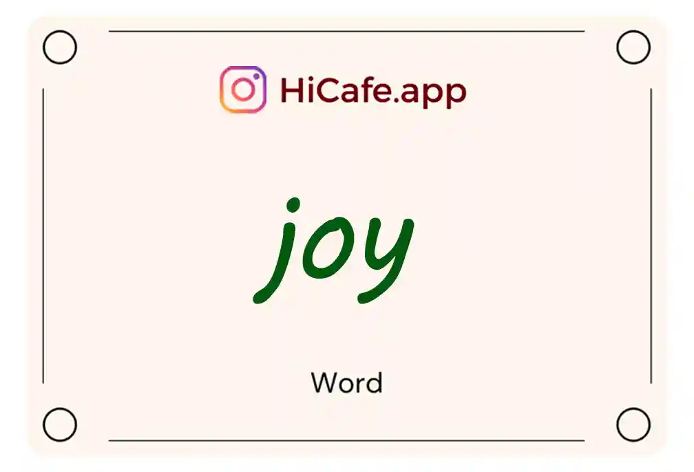 Meaning and usage of joy word