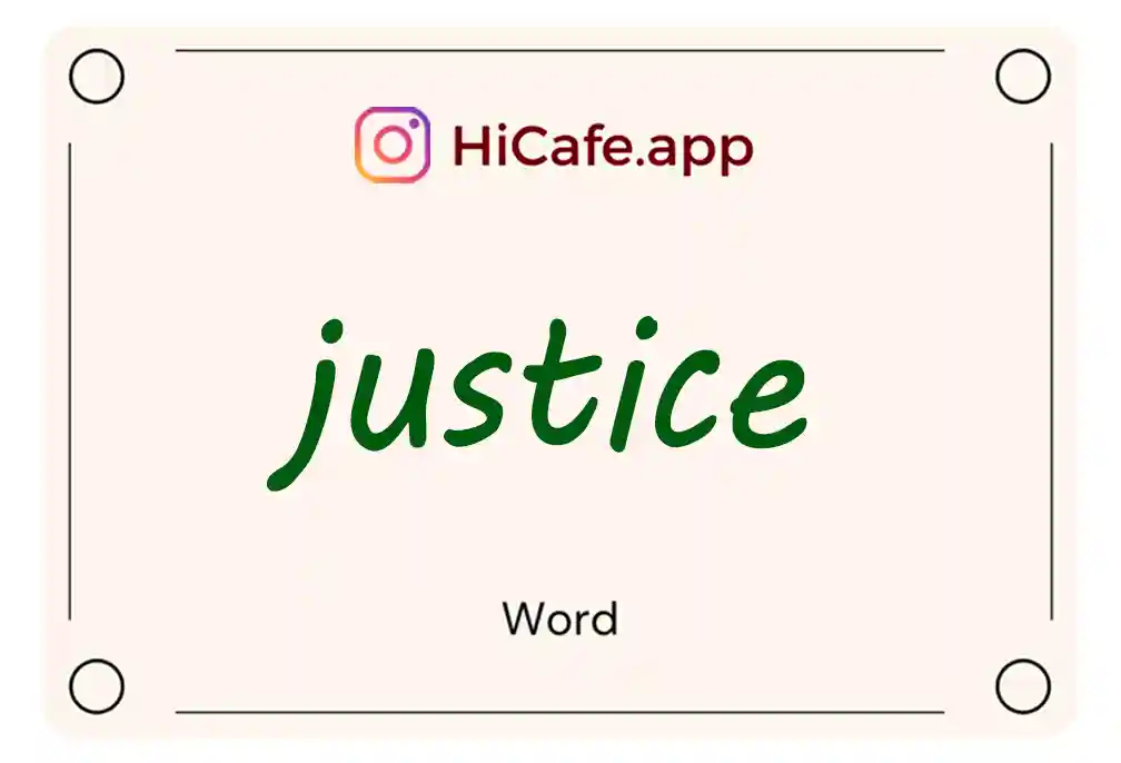 Meaning and usage of justice word