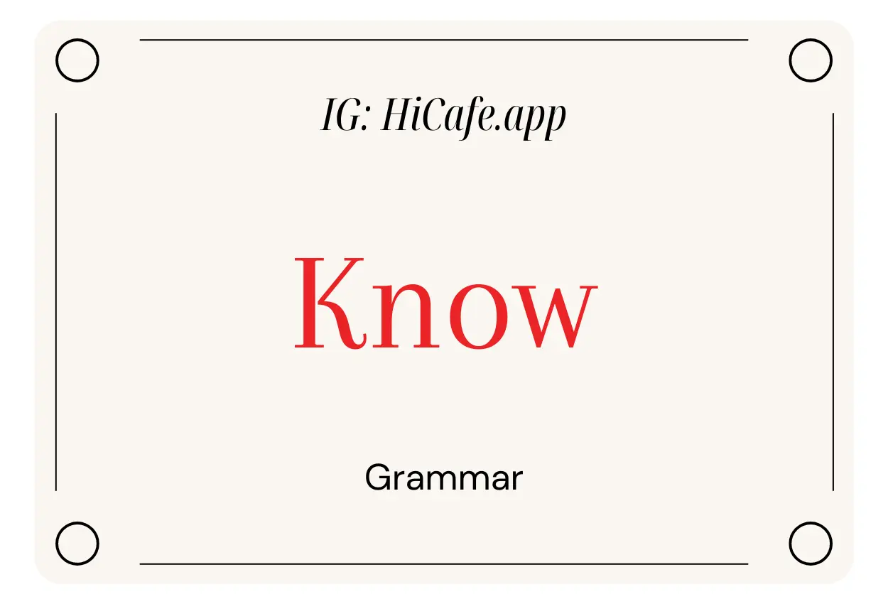 English Grammar Know