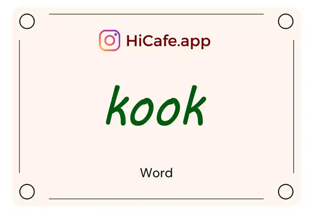 Meaning and usage of kook word