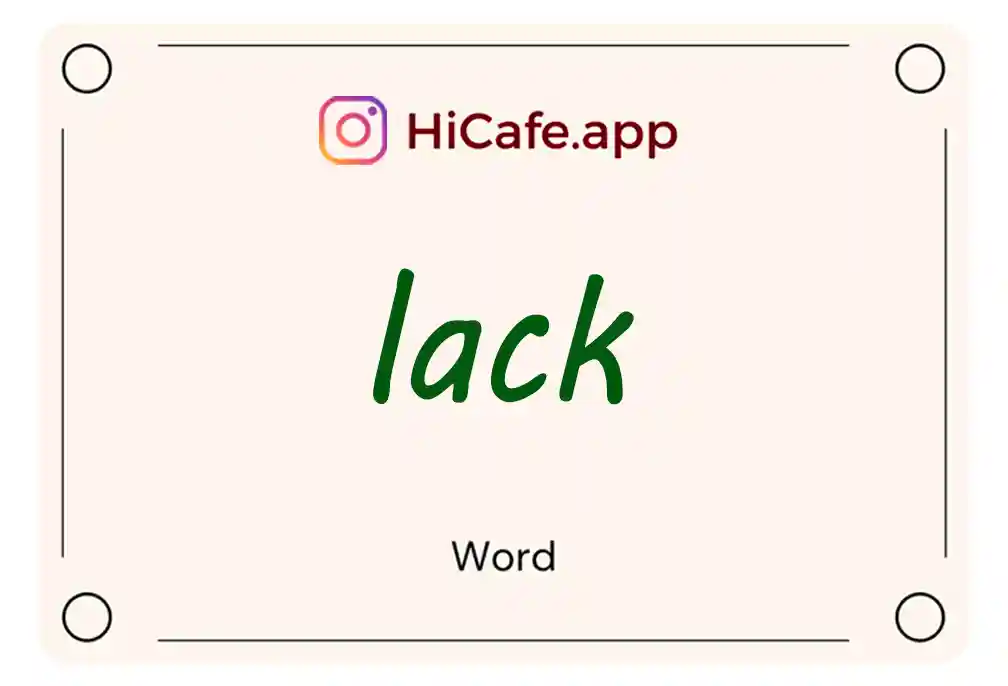 Meaning and usage of lack word