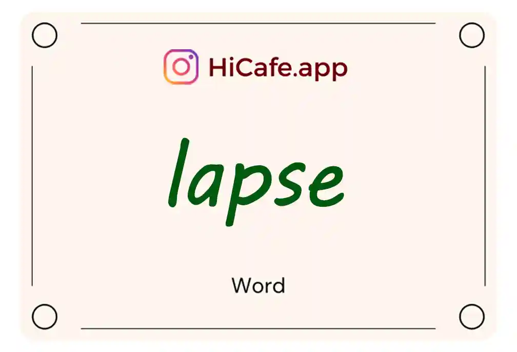 Meaning and usage of lapse word